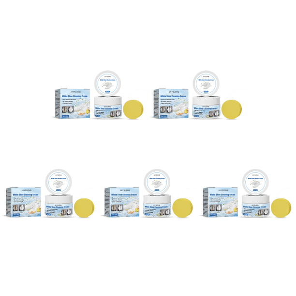 5uds. Crema limpiadora de zapatos blancos de 100g con crema quitamanchas para zapatos y zapatillas