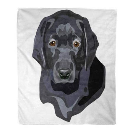 Puppy Flannel - SIDONKU Throw Blanket Warm Cozy Print Flannel Labrador of Black Lab Puppy Portrait Dog Retriever Comfortable Soft for Bed Sofa and Couch 50x60 Inches