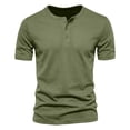 thumbnail image 7 of JoveMarine Mens Short Sleeve Button Down Shirts Slim Fit Casual Summer Athletic Tee Solid Color Button Front,Army Green L, 7 of 7