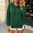 thumbnail image 2 of CONZONE Hoodies For Women Long Sleeve Drawstring Hooded Sweatshirts For Women Solid Color Casual Fall Winter Pullover Womens Hoodies With Pocket, 2 of 4