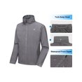 thumbnail image 4 of Men's Waterproof Rain Jacket, Lightweight Rain Coat, Raincoat with Hood for Golf Hiking (Gray Plaid L), 4 of 7