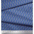 thumbnail image 3 of Soimoi Blue Rayon Fabric Square Geometric Print Sewing Fabric Yard 42 Inch Wide, 3 of 3