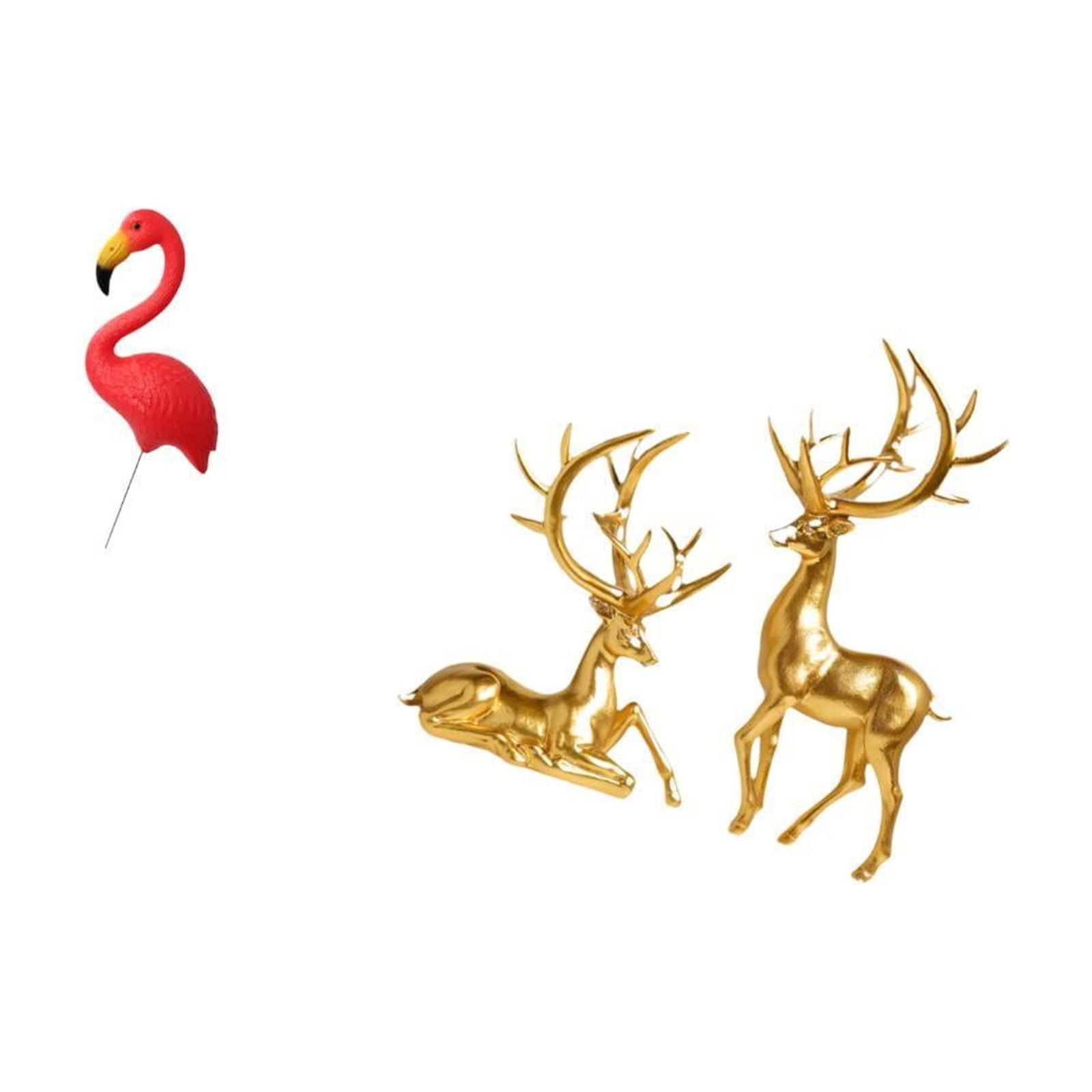simhoa Bird Statue Figurine Yard Art Ornament Backyard Fairy Garden Accessories Flamingo Garden Stake Sculpture for Holiday Spring Couple Deer Statues Decorative Sculptures Collection Resin