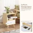 thumbnail image 5 of Jaxpety Set of 2 Wood Nightstand W/ Drawer and Open Shelf, End Table  for Home Bedroom Living Room, Light Wood, 5 of 16