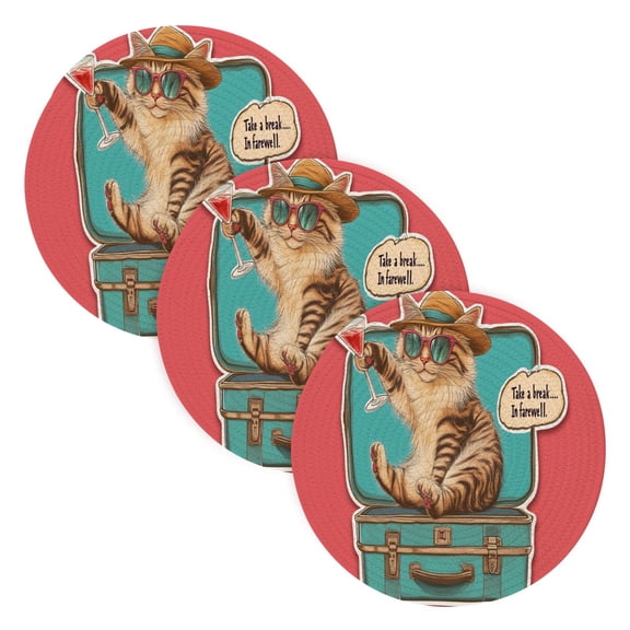 BZSMCE Mats for Pots,Pans Place Cat Site Box Simple Style Pattern Pot Mats