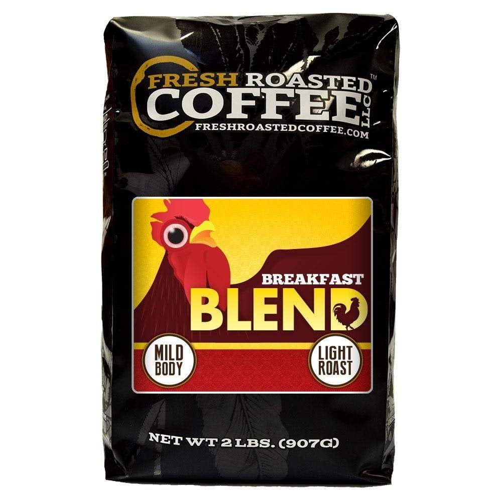 Fresh Roasted Coffee LLC, Breakfast Blend Light Roast Coffee, Whole