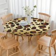 thumbnail image 3 of Gold and Brown Of Leopard Print Round Fitted Tablecloth with Elastic Edge,Dining Table Cover Waterproof,Outdoor Round Tablecloth for Camping,Dining,Indoor and Outdoor, 3 of 7