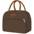 thumbnail image 3 of Bolsa de almuerzo para mujeres y hombres, lonchera aislada para adultos, bolsa de almuerzo reutilizable para el trabajo, picnic o viajes (marrón), 3 of 4