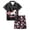 AA-#Black900, variant on WOYY Girls Silk Satin Pajamas Horse Print Button Down Shirt Shorts PJs,2-Piece, Sizes 2-13