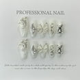 thumbnail image 2 of 10Pcs Pink French Y2k Nail Tips Long Ballet Handmade Fake Nail Wearable False Nails with Rhinestone Press on Nails Manicure, 2 of 6