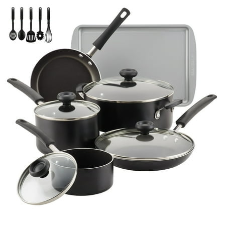 

CYH 15-Piece Easy Clean Aluminum Nonstick Pots and Pans Set/Cookware Set Black