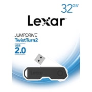 Lexar 32GB JumpDrive TwistTurn2 2.0 USB Flash Drive, Black