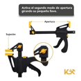 thumbnail image 3 of Prensa Sargento 6in Ajuste Rapido Doble Uso Para Carpinteria Kingsman 300579, 3 of 8