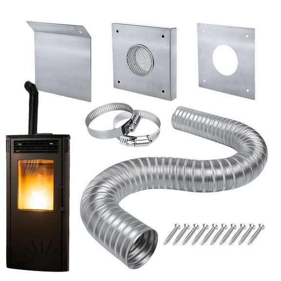 Ksruee Outside Cold Air Kit Heat Resistant Rust Resistant Fireplace & Stove Accessories Sturdy Air Intake Kit Fireplace Tool Sets Efficient Ventilation Design for Pellet Stove Pipe intelligent