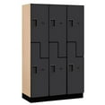 thumbnail image 2 of 15" Wide Double Tier 'S' Style Designer Wood Locker - 3 Wide - 6 Feet High - 18 Inches Deep - Mahogany, 2 of 6
