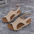 thumbnail image 5 of Hoshose Fashion Roman Womens Wedge Sandals Wide Width Dressy Sandals Slip on Summer Beach Sandals Comfortable, 5 of 6