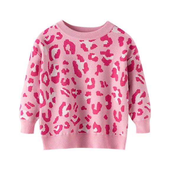 Baby Pullover Hoodie Toddler Youth Teen Boys Girls Long Sleeve Knit Print Sweater Knitwear Baby Sweatshirt Pullover Pinks 110