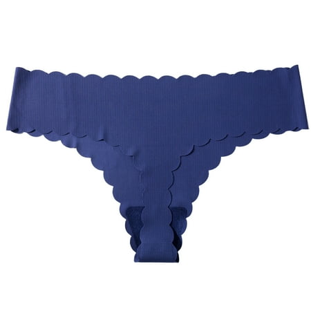

11 Pack Women s Low Waisted Retro Thread Wavy Edge Thong Panties Seamless Plus Size Underwear