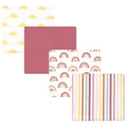 Luvable Friends Hudson Baby Flannel Receiving Blankets 4pk, Rainbow Sunshine