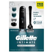 Gillette i7 Intimate Men’s Premium Pubic Hair Trimmer, with Intimate Razor, Body Hair Trimmer for Men Grooming Kit