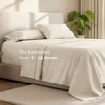 thumbnail image 3 of Bare Home 22" Extra Deep Pocket Sheet Set - Premium 1800 Collection - Ultra-Soft - Twin, Sand, 3 of 9