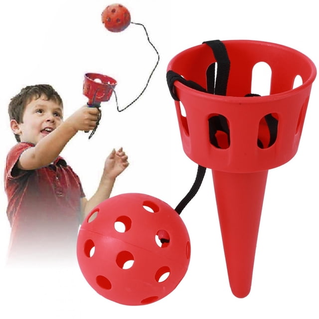 Juego De Bolas De Cuchara, Juego De Pelota De Plástico Para Entrenamiento Para Niños, Juego De Lanzamiento Y Captura De Pelota, Longitud De Cuerda De 25,98 Pulgadas Para