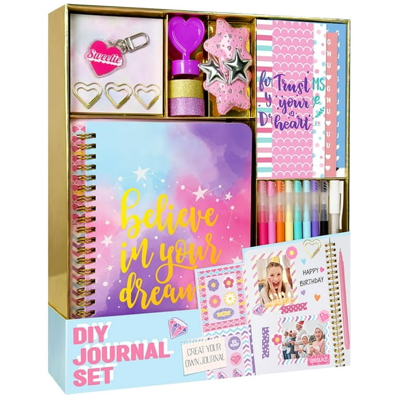 Kit de diario Nollh DIY para niñas con set de papelería y más