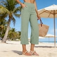 thumbnail image 2 of JJHGVB Cropped Trousers gaucho pants for women pantalones capri Lightweight Pants Lightweight Breathable pedal pushers for women Summer Pants for Women women's capris Straight Lounge Light Green 2XL, 2 of 7