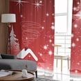 thumbnail image 4 of ERUNPONLY Red Christmas Tree Sheer Curtains 72 Inch Length 2 Panels Set, Xmas Winter Sparkle Star House Voile Window Treatment Curtains Sheers Drapes for Bedroom/Living Room/Kitchen 52"x72"x2, 4 of 7