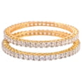 thumbnail image 4 of Ratnavali Jewels CZ Zirconia Gold Tone Solitaire Diamond Bollywood Wedding Indian Bangles Jewelry Women, 4 of 6