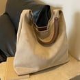 thumbnail image 4 of kkbbma Under $1 Tote Bags For Women - Tote Bags For Women Work Bags Suede Slouchy Bag Handbag Office Tote Handbag Brown Suede Bag Tote Bag For Women Suede Shoulder Bag For Work Handle, 4 of 6