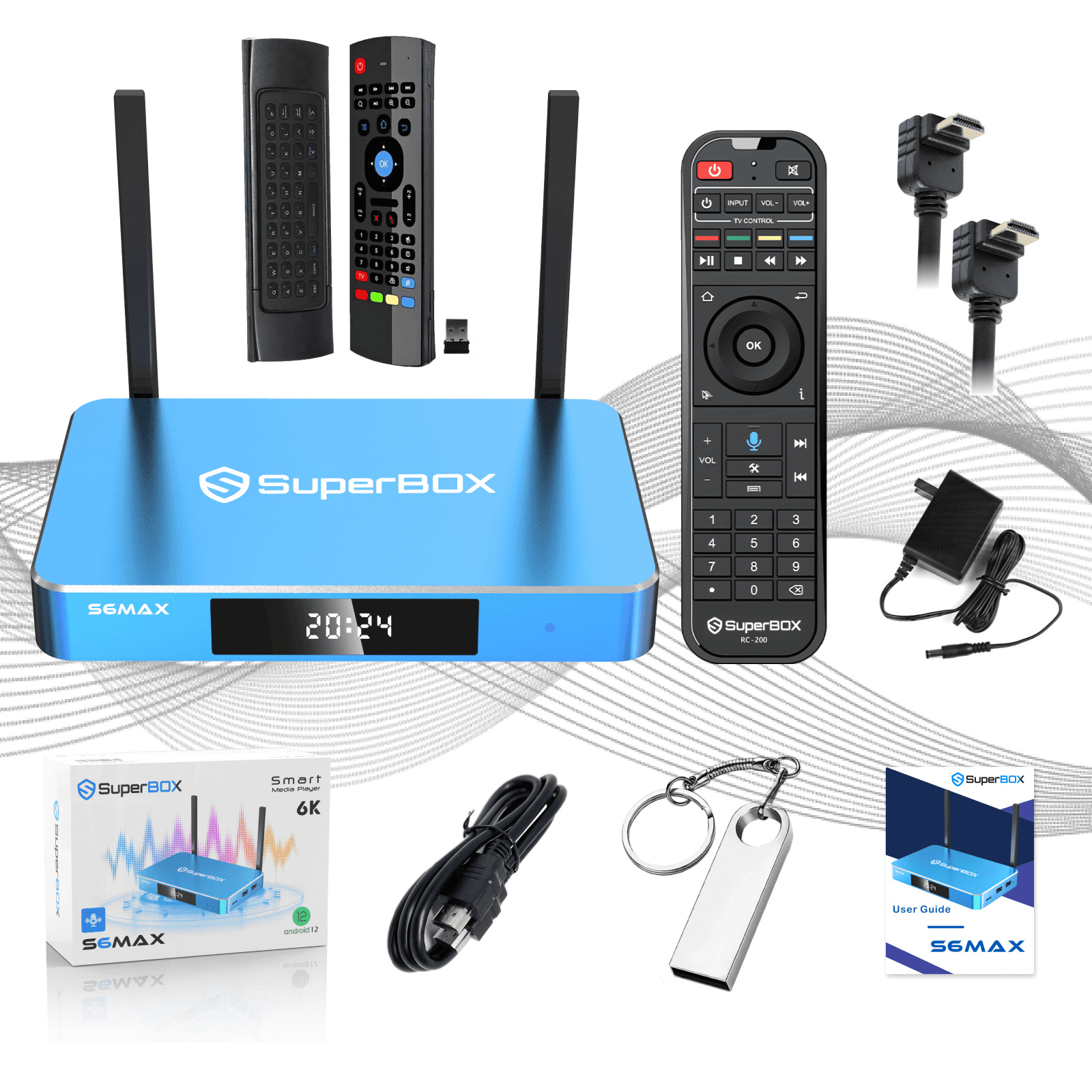 KEEPIMO 2025 SuperBox S6 Pro, 128G TF Card, Voice Remote