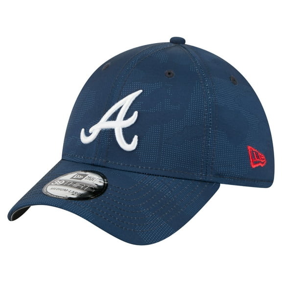 Men's New Era Navy Atlanta Braves Tonal Camo 39THIRTY Flex Hat