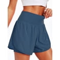 thumbnail image 3 of Cadmus 2 in 1 Women's 5'' Workout Shorts Athletic Gym Running Shorts for Women Phone Pockets,3 Pack,Black,Grey,Navy,L, 3 of 8