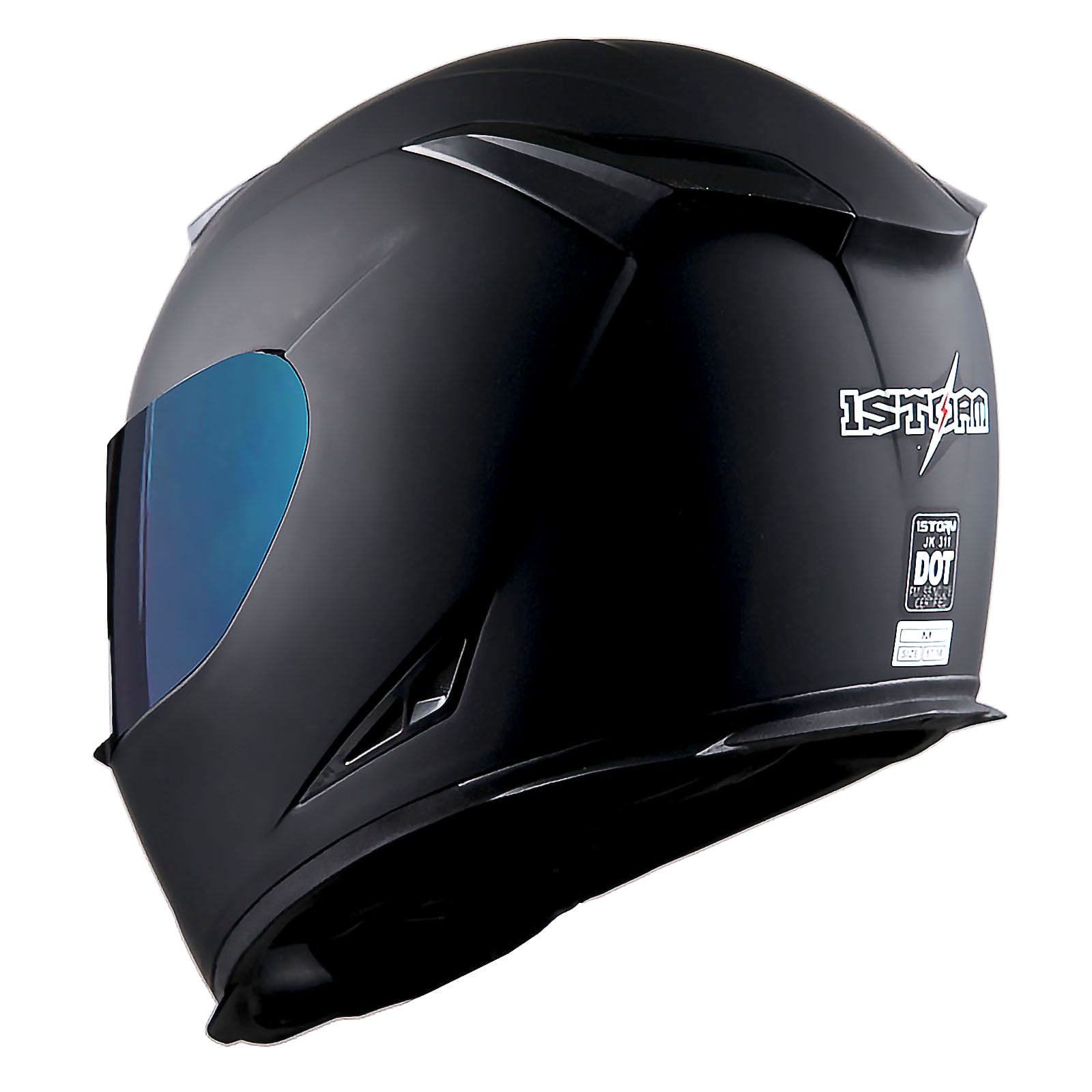 1Storm Motorcycle Full Face Helmet Street Bike Skull King HJK311 + One Extra Clear Shield; Matt Black
