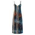 thumbnail image 5 of Cagogo Summer Spring Sleeveless Spaghetti Strap Petite Dresses for Women Under $5 Casual Loose Floral Swing Flowy Maxi Long Cami Dress V Neck Hide Belly Funaral Dresses, 5 of 5