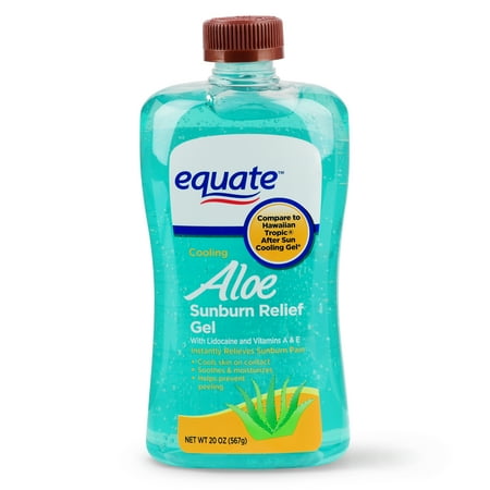 (2 pack) (2 pack) Equate Cooling Aloe Sunburn Relief Gel, 20 oz