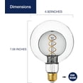 thumbnail image 2 of Jaspertronics Oversized G125 Globe LED Edison Bulb 2700K Soft White Dimmable 7W 40W Eqv E26 Base Smoke Glass CRI90 for Indoor Fixture 1 Unit per pack, 2 of 6