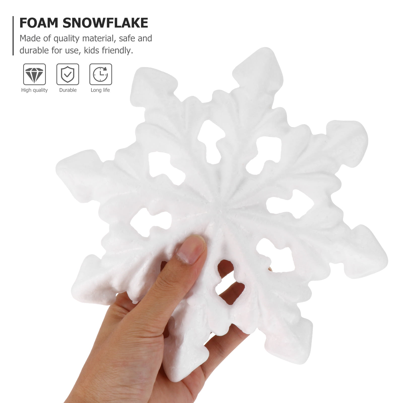 EXCEART 200 Pcs Christmas Snowflakes Foam Paper for Crafts Nativity Toys  for Kids Snowflake Painting Toy Pine Cones for Crafts Foam Shapes Child  White