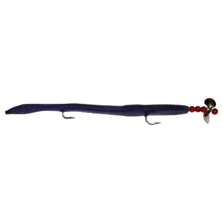 K&E Tackle Sidewinder Rigged Worms Plastic Soft Bait Fishing Lures Purple 6 6-pack