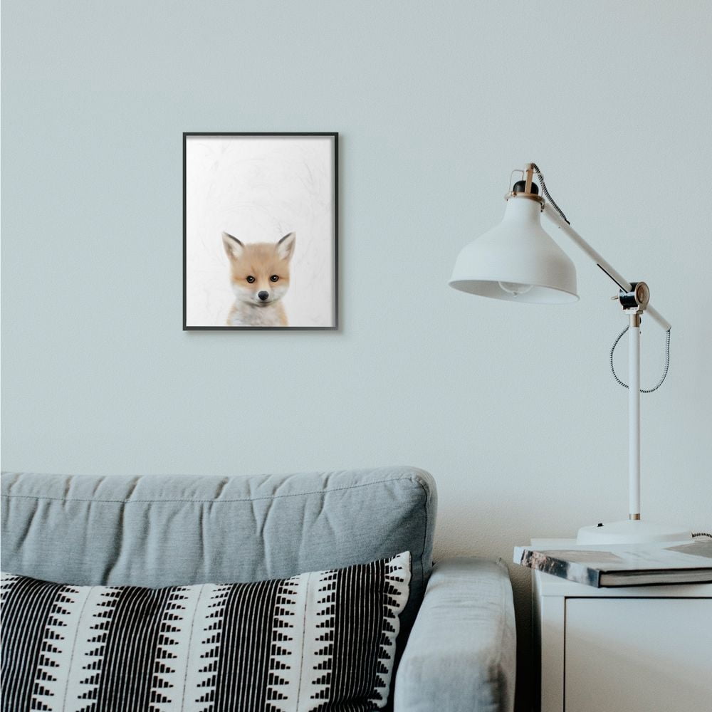 The Kids Room by Stupell Baby Fox Animal Kids Painting Framed Giclee Texturized Art by Leah Straatsma