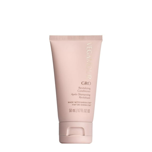 VEGAMOUR GRO Acondicionador Revitalizante Tamaño de Viaje | Suaviza, fortalece y añade brillo al cabello debilitado | Limpio Vegano Sin Crueldad (1.6 Fl Oz)
