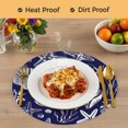 thumbnail image 4 of Navy Blue Coastal Round 13 Inch Placemats Set of 8, Summer Beach Ocean Coral Shell Starfish HeatResistant Non Slip Place Mats for Dining Table, Wipeable Braided Kitchen Table Mats for Housewarming, 4 of 9