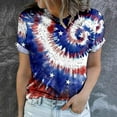 thumbnail image 4 of USSUMA Women Tops Dressy Casual Women's Summer Round Neck Tee Tops Independence Day Printed T-Shirts Casual Short Sleeve Tunic Tops Blouse Tops Female Tops, 4 of 6