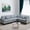 Light Gray, variant on Aukfa 6-Seater L Shaped Sectional Sofa Modular Couch for Living Room, 2 Pillows, Flannel, Blue