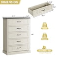 thumbnail image 7 of YouTrend 5 Drawer Dresser,Farmhouse Chest of Drawers for Bedroom with Metal Handles,Wood Drawer Organizer for Living Room,Hallway,White, 7 of 7