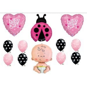 Pink Ladybug Baby Shower It S A Girl Balloon Kit Mylar Latex Set