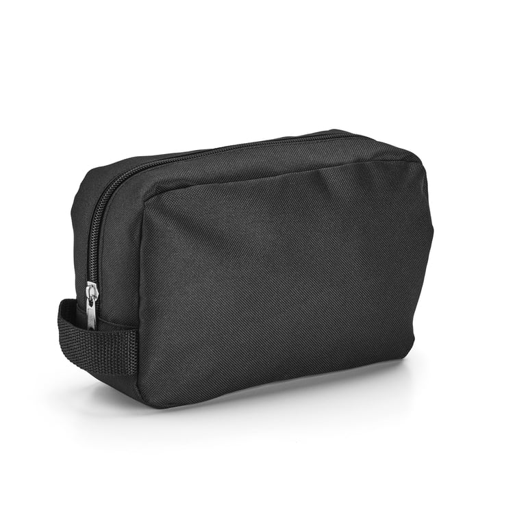 (2 pack) Basics Black Toiletry Bag with Webbed Handle