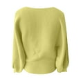 thumbnail image 4 of KHONTS Women's off the Shoulder Sweater Oversized Long Lantern Sleeve Pullovers Fall Outfits 2025 Knit Tops Yellow XS, 4 of 4