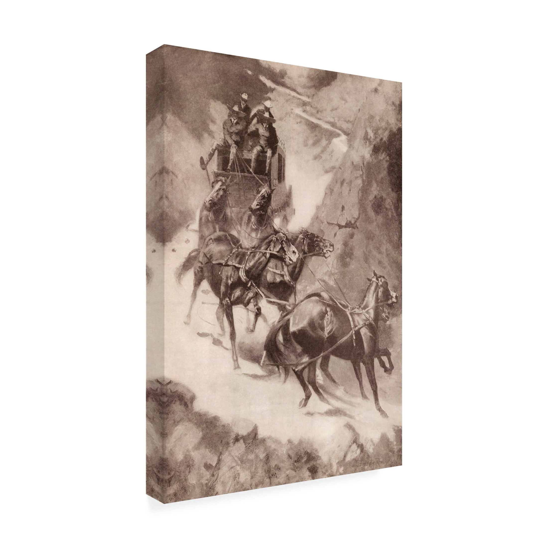 Frederic Remington 'Amateur Rocky Mountain Stage Driving. Frederic Remington.' Canvas Art - 12 x 19 Inches